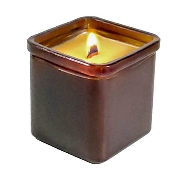 glass square container beeswax candle
