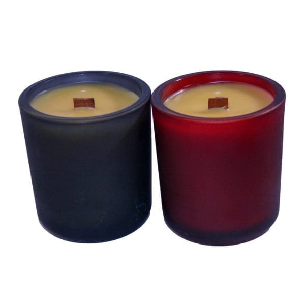Group of two 8.5 oz Round Glass Container Candles