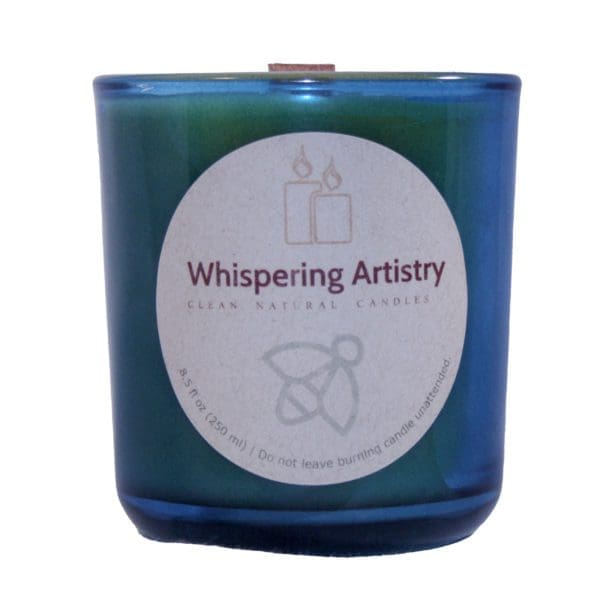 8.5 oz Round Glass Container Candle in color Oxford Blue