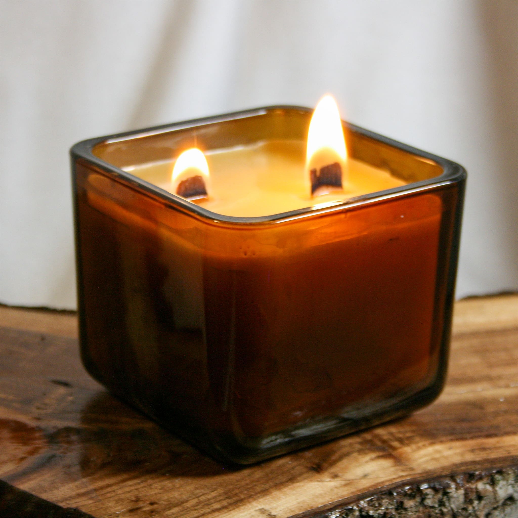 16oz Lxington Glass Container Beeswax Candle in color Dark Amber