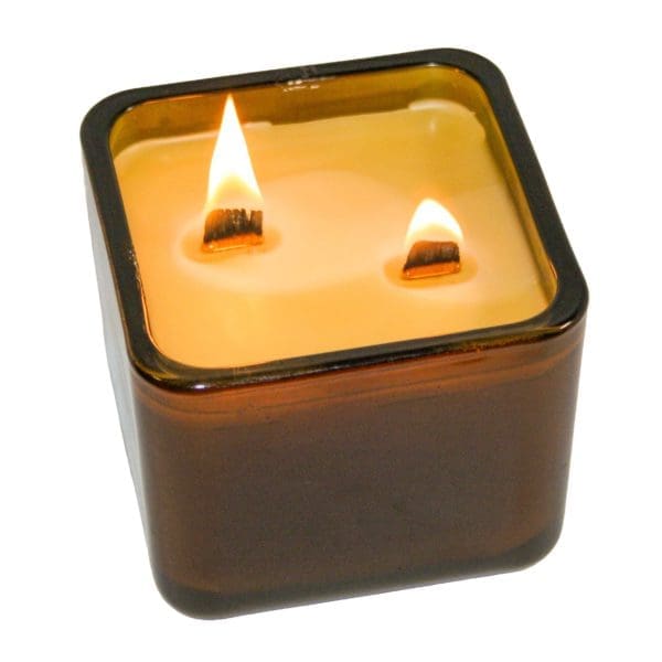 16oz Lxington Glass Container Beeswax Candle in color Dark Amber