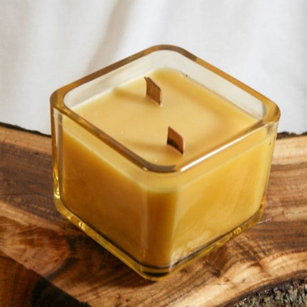 16oz Lexington Glass Container Beeswax Candle in color Whiskey
